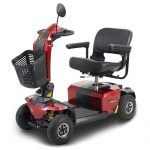 A red mobility scooter, provided by 1st Step Mobility who offer mobility equipment in London.